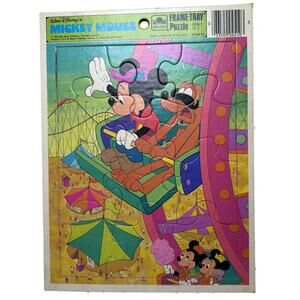 Vintage 1984 disney mickey mouse 12-piece jigsaw puzzle sheet